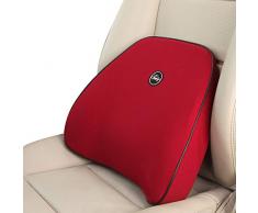 Ergocar Memory-Schaum Nackenkissen & Lendenkissen- Kissen für Zuhause, Büro, Auto und Reise– Nackenkissen,Lendenkissen,Rückenstützkissen Zur Rückenschmerzen Erleichterung (Rot)