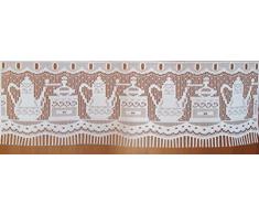 Scheibengardine Küchengardine Shabby Chic Café Fensterbild in weiß Bistro HxB 19x62 cm auch als Kaffee Türvorhang - Ökotex geprüfte hochwertige Qualität ...auspacken, aufhängen, fertig! Gardine Typ272