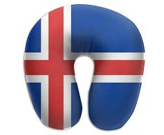 NAN TIAO Memory Foam Chin Nackenkissen Island Republic Flag Kissenunterstützung, Luxuskampf, Flugzeug, Autokissen mit atmungsaktivem Polyesterbezug