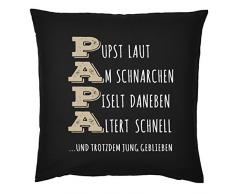 Mega-Shirt Kissen für Väter Cooles Kissen mit Füllung und Urkunde Papa Pust Schnarchen…. Geschenk für Papa zum Vatertag Weihnachten Geburtstag