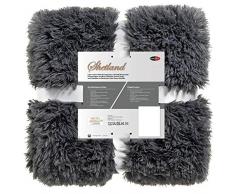 CelinaTex Shetland Bettwäsche 220 x 240 cm 3-teilig grau Polar-Fleece Bettbezug Flokati Optik Bett Garnitur