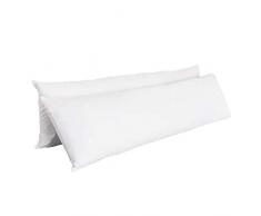 WOLTU 2er Set Kissenbezug Kissenhülle Samt Weich Sofakissen Dekokissen Stillkissen Bezug mit Verstecktem Reißverschluss Kissen Hülle für Auto Schlafzimmer Sofa Seitenschläferkissen Weiß 40x145cm