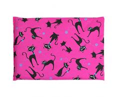 Rapssamenkissen 30 x 20 cm, pink-katze. Als Wärmekissen & Kältekissen. Körnerkissen für Mikrowelle und Backofen