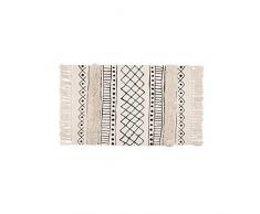 SHACOS Shaggy Teppich Modern Kurzflor Teppiche Baumwolle Creme Beige 60x90 cm Waschbare Teppiche Wohnzimmer Küche Draußen