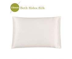 Mommesilk Kopfkissenbezug Maulbeerseide Kissenbezug 1 STK mit Hotelverschluss Haarpflege 19 Momme Seide 40x80cm Elfenbein Verpackung MEHRWEG
