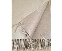 Wollplaid doppelseitig mit Kaschmirwolle, Wolldecke, Sofadecke, Tagesdecke 135x185 cm 50% Kaschmir Wolle 50% Merino Wolle