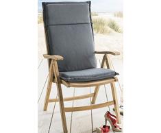 Destiny Auflage Luxe in Struktur Grau für Hochlehner Klappsessel Polster Kissen Abziehbar & Waschbar