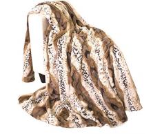 Home Edition Doubleface Fellimitat Kuscheldecke Decke Tierfellmuster Leopard 150x200 cm