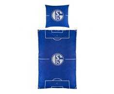 FC Schalke 04 Baumwoll-Bettwäsche Spielfeld 135x200cm, 100% Baumwolle