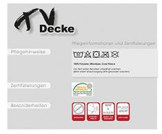 CelinaTex TV-Decke Kuscheldecke mit Ärmeln und Fußtasche 150 x 180 cm beige Coral Fleece Tagesdecke Ärmeldecke