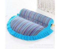 LLWX Cervical Pillow Rough Cloth Kombinationskissen Cervical Spine Spezialkissen Buchweizen-Kissen Reparatur-Nackenkissen Vollbuchweizen-Leder-Kissenkern 45 * 38 * 8 Blau