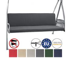 Beautissu Hollywoodschaukel Auflage Loft HS 180x50cm Auflagen für 3-Sitzer Hollywoodschaukel mit Rücken-Kissen Graphitgrau erhältlich