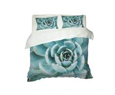 PERFECTPOT Bettwäsche 155x220 Topfpflanzen Microfaser Wendebettwäsche Set Doppelbett Bettbezug mit Reißverschluss und 2 Kissenbezüge 80x80 cm