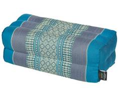 Handelsturm Thaikissen Meditationskissen Nackenkissen 35x15x10 blau Kissen mit Füllung aus Kapok Yogakissen