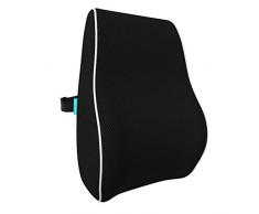 bonmedico Ergonomisches Rücken-Kissen aus Memory Foam, Rückenkissen für Bequeme Sitzhaltung im Alltag, Lendenkissen für Büro & Zuhause, Schwarz, Standard