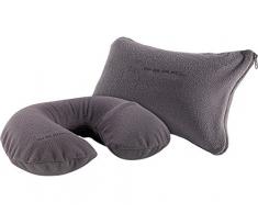 PEARL Aufblasbares Luftkissen: Aufblasbares Nackenhörnchen und Nackenkissen mit Fleece-Bezug (Nackenkissen zum Aufblasen)