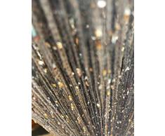 HYSENM 2 Stücke Fadengardine Fadenvorhang 100 x 200cm einfarbig Glitzer schön für Hochzeit, Silber 100 x 200cm