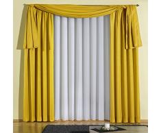 Wirth AustralienKra350-4 Vorhang Australien Kräuselband, 245 x 135 cm, Einzelgardine, gelb