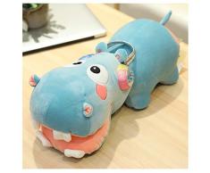SYLTL Nilpferd Plüschtier Schmusetier Plüsch Zierkissen Weihnachten Valentinstag Geburtstag Hochzeitstag Geschenke Kuscheltier,Blau,1.2m