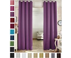 WOLTU VH5866vl, Vorhang Gardinen Blickdicht mit Ösen, Leichter & weicher Verdunklungsvorhang für Wohnzimmer Kinderzimmer Schlafzimmer 135x225 cm Violette, (1 Stück)