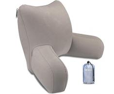 iNeego Lendenkissen Aufblasbares Bücherkissen Tragbares Lesekissen für Bett Rückenlehne Lesekissen bequemes Lesekissen für Bibliothek, Lesekissen Unterstützung (Grau)