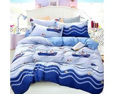 ZZX Bettbezug-Set Kinder Bettbezug Bettwäsche 4-teiliges Set Ultraweicher Hypoallergener Mikrofaser-Bettbezug Mit Reißverschluss,H- 200 * 230cm