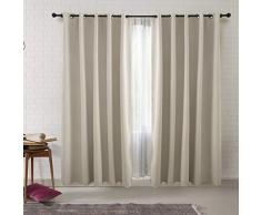 Bedsure Verdunklungsvorhänge mit Ösen Gardinen Vorhang Blickdicht Beige 2er Set - Kälteschutz Sonnenschutz Thermogardine Wärmevorhang Ösenschal für Wohnzimmer Schlafzimmer B140xH260cm