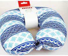 Kamaca Nackenhörnchen Nackenstütze Nackenkissen mit hautsympathischem Bezug universell einsetzbar stützend und praktisch für Reise (Blue Sky Nackenhörnchen)