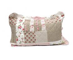 1001 Wohntraum 14D8 Quilt Adele 200 x 230 cm mit Kissen Blumen Punkte Rosen Vintage Plaid Tagesdecke Patchwork Shabby Decke