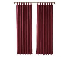 Deconovo Verdunkelungsvorhang Schlaufen Gardinen Schlafzimmer Gardinen Blickdicht 160x132 cm Rot 2er Set