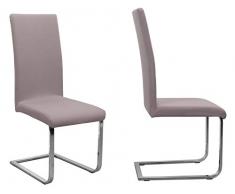 BEAUTEX 2er Set Jersey Stuhlhusse (Farbe wählbar), elastische Uni Stretch-Husse aus Baumwolle Bi-Elastisch (Taupe-Braun)