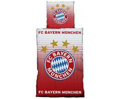FC Bayern München Bettwäsche Logo Rot - Weiß 135x200 cm inkl. Kissenbezug 80x80 cm