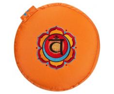 Meditationskissen Glückssitz Chakra, Ø 33 cm, Höhe 15 cm, Bezug und Inlett 100 % Baumwolle, Füllung Buchweizenschalen, Bezug und Inlett maschinenwaschbar bis 30ºC, orange / 2. Chakra Sakral-Chakra (Swadhisthana)