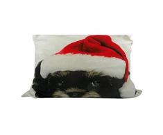Mars & More Kissen Kissenhülle mit Inlet Hund Weihnachtshund cushion canvas christmas bichon frisé