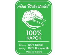 Festes Stützkissen für Yoga (Asanas), Blockkissen bzw. Yogakissen als Hilfe, Würfel aus Kapok (braun / grün)