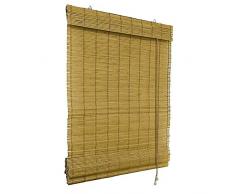 Victoria M. Bambus Raffrollo 120 x 160 cm in Braun, Sichtschutz Rollo für Fenster und Türen