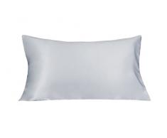 LULUSILK 16 Momme 100% Seide Kissenbezug Haar- und Hautpflege Kissenhülle knitterarm 2 Stücke 40x80cm Silbergrau