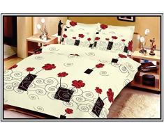 DRULINE Rose Creme BETTWÄSCHEGARNITUR 2 TLG Microfaser 135x200 cm Mikrofaser Bettbezug