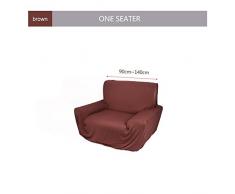 Atyhao Sofabezug, Sofa Couch Easy Fit Stretchbezüge Elastic Fabric Sofa Protector Schonbezug Washable Solid(One Seater 90~140cm / 3~4.6ft-Kaffee)
