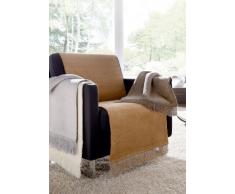 Biederlack 629821 Wohndecke / Sofa-Überwurf, 60 % Baumwolle mit Fransen, 100 x 200 cm, braun, Cover Haselnuss