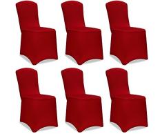 Deuba Stuhlhussen Stretch 6er Set Dehnbar Bordeaux Rot Weihnachten Hochzeiten Events Universal Husse Stuhlbezug Stuhlüberzug