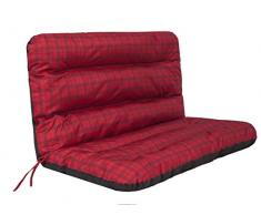 TS Gartenbankauflage Bankauflage Bankkissen Sitzkissen 120x60x50 cm Hollywoodschaukel (Rot Kariert)