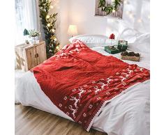 Home Textile Deer Elk gestrickte Decke weiche Bettdecke Tagesdecke tragbaren Reise-Decke, A, 130 * 180CM HRTT (Color : A, Size : 130 * 180CM)