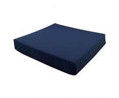 PrimoCare Memory-Schaum XL-Rollstuhlkissen mit wasserfestem 8cm hoch. Anti-Dekubitus Sitzkissen, schmerzlindernd und entlastend. Abnehmbarer Bezug in Blau, 45x40x8cm