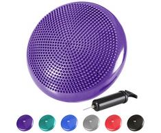 REEHUT Ballsitzkissen inkl Pumpe für Fitness, Reha, Rückentraining und Coordination, Anti-Burst Sitzkissen Balance Board Balance Kissen Wackelbrett - with EBOOK - Lila