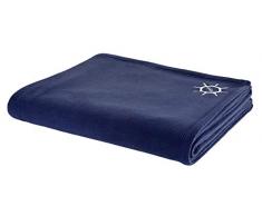 OCEAN ONE Solid Anker Maritime Fleecedecke 160 x 220 cm Wohndecke Kuscheldecke Picknickdecke Flanell Fleece