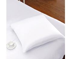 LilySilk Bettwäsche Set 3 teilig Bettwäsche Bettbezug Kissenbezug 80x80cm Seide 19 Momme Weiß 135x200cm