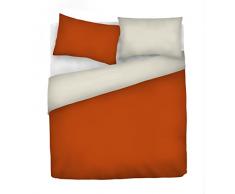 Italian Bed Linen Natural Color Doubleface Bettbezug, 100% Baumwolle, erdig/Creme, Einzelne