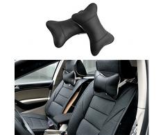 Finoki 2pcs Auto Kopfkissen Nackenkissen KFZ Nackenstützkissen Kopfstütze Kissen für Kopf Hals (Schwarz)
