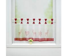Joyswahl Scheibengardine Voile Bistrogardine »Elch« mit Weihnachten Muster Transparente Gardine Stores HxB 45x90cm Rot 1er Pack